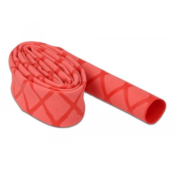 Delock Schrumpfschlauch X-Muster rutschfest 1m x 15mm rot Delock 19591
