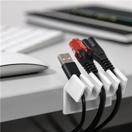 Kabel Management 5-Slots, weiß, 2er-Set zum Ordnen und Fixieren