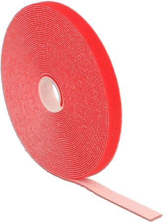 Klett-Kabelbinder, 5m x 13mm, rot, auf Rolle Delock 18719