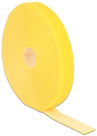 Klett-Kabelbinder, 10m x 20mm , gelb, auf Rolle Delock 18740