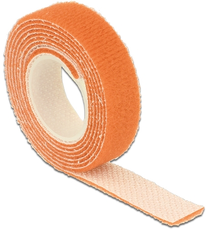 Klett-Kabelbinder, 1m x 13mm, orange, auf Rolle Delock 18741