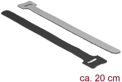Klett-Kabelbinder L 200 mm x B 12 mm 10 Stück schwarz Delock 18687