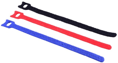 Klett-Verschluss Kabelbindermit öse 11mm x 200mm, 12 Stück