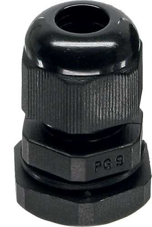InLine® Kabeldurchführung PG 13.5 Nylon IP68 6-12mm, schwarz, 10 Stück