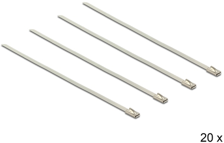 Kabelbinder Edelstahl, 200mm x 4,6mm, 20 Stück Delock 18631