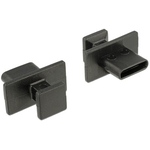 Staubschutz f&uuml;r USB Type-C™ Buchse mit gro&szlig;em Griff 10 St&uuml;ck schwarz Delock 64015