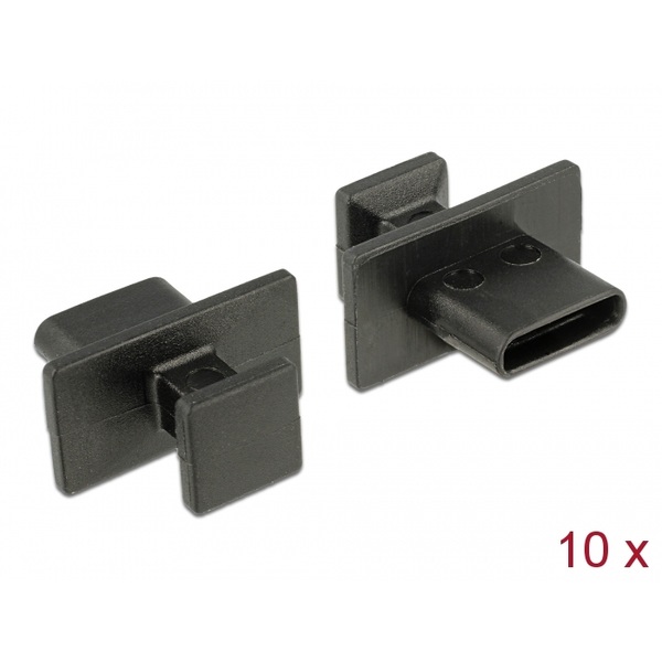 Delock Staubschutz für USB Type-C™ Buchse mit großem Griff 10 Stück schwarz Delock 64015