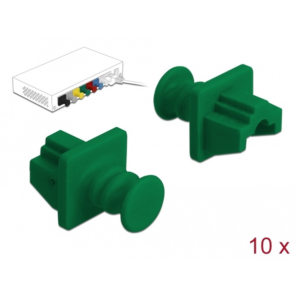 Delock Staubschutz für RJ45 Buchse 10 Stück grün Delock 86512