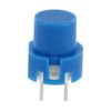 Taster 9mm, 0,01 A, 35 Vdc, rund, Print, blau