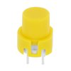 Taster 9mm, 0,01 A, 35 Vdc, rund, Print, gelb