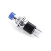 Miniatur Drucktaster Schliesser einpolig, blau, Metallhals, Gehäuseeinbau, 0,5A 30V