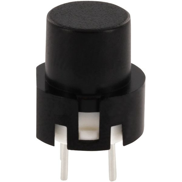 Taster 9mm, 0,01 A, 35 Vdc, rund, Print schwarz