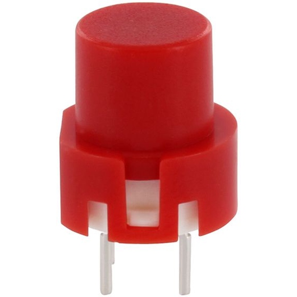 Taster 9mm, 0,01 A, 35 Vdc, rund, Print Rot
