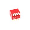 Miniatur DIP Schalter 4-pol Rastermass 2,54mm  / im Piano-Gehäuse