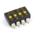 DIP-Schiebeschalter SMD Rastermaß 2,54 mm 4 polig schwarz