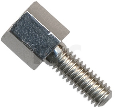 Adapterbolzen UNC 4/40 Innen/Außen, Höhe 5mm, Gewindelänge 8mm, Messing vernickelt, 10er Pack Essentra Components DE16-3092-286-5