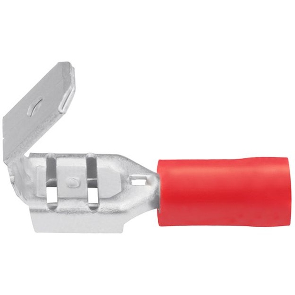 Flachsteckhülse 6.3mm x 0,8mm  mit Abzweig Rot 100 Pack