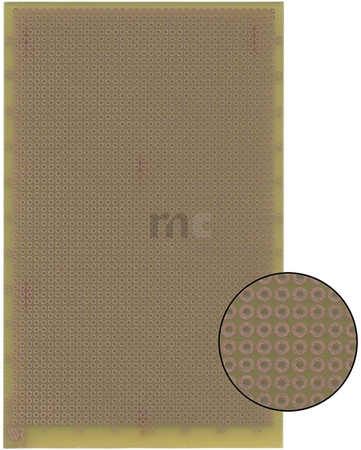 Platine Laborkarte Epoxyd 160 x 100 x 1,5mm, einseitig 35μm Kupferauflage, Punktraster 2,54mm Rademacher VK811-5-EP