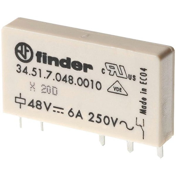 Single Inline Relais 1x Wechsler 6 A 12 Vdc, Serie 34 finder 34.51.7.012.0010