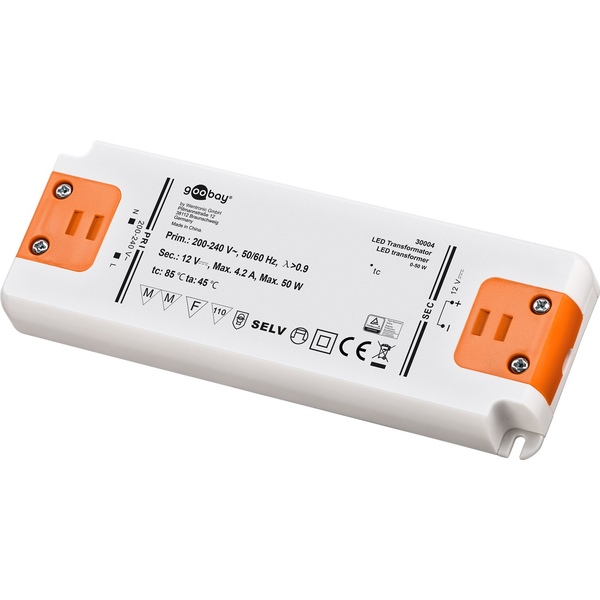 LED Trafo extra Flach 12 V, 30 Watt / SELV Class II Goobay 30003