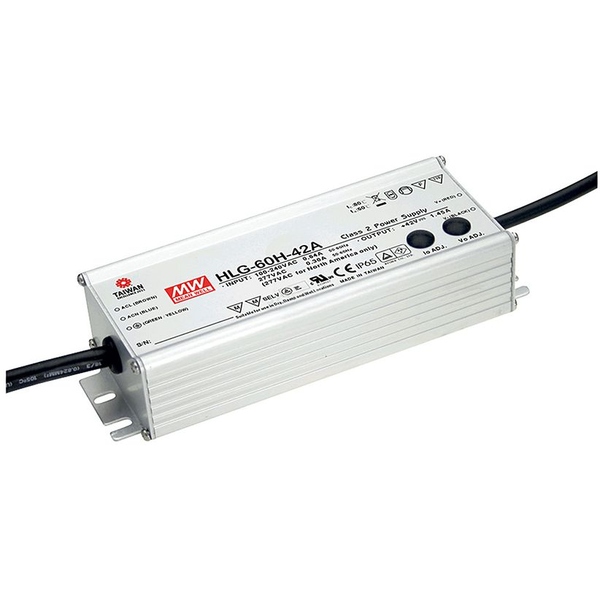 Mean Well Schaltnetzteil HLG-60H 60 W 20 V 3 A geschlossen für LED- und Beleuchtungsanwendungen