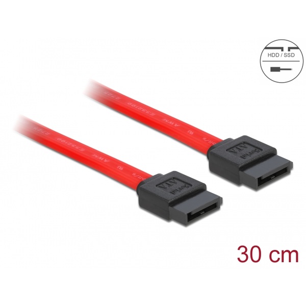 Delock SATA Kabel 30cm gerade/gerade rot Delock 84247