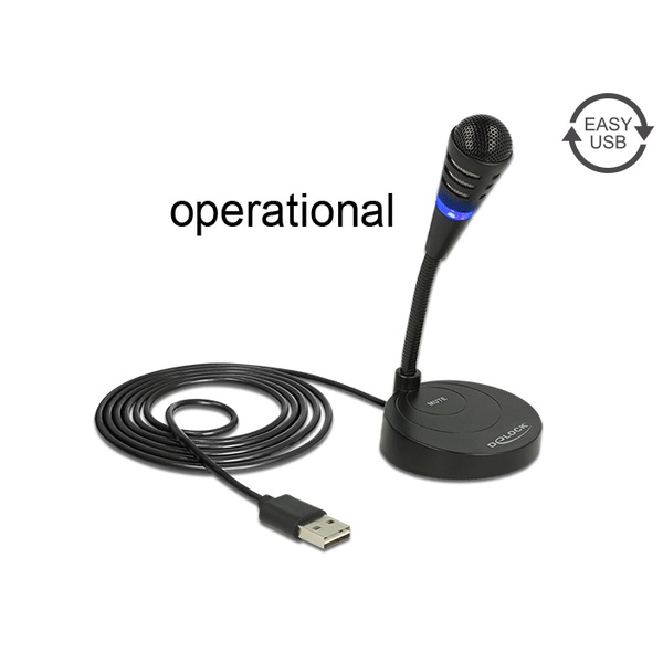Delock USB Mikrofon mit Standfuß und Touch-Mute Taste Delock 65868