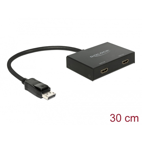 Delock Displayport 1.2 Splitter 1 x Displayport in > 2 x HDMI out Delock 87666