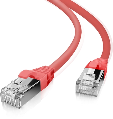 Helos Patchkabel SF/UTP Cat 5e rot 0,5m