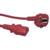 Kaltgeräte Netzkabel 1,8m, Rot, 0,75mm², Schutzkontaktstecker gewinkelt Yung-Li CB-N-RO