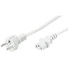 Kaltgerätekabel 1,5m, Weiß, 0,75mm², Schutzkontaktstecker gerade auf C13 gerade Goobay 96038