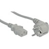 Netzkabel, Kaltgerätekabel, 1,5m, Grau, Netzstecker gewinkelt auf C13 gerade InLine 16652G