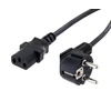 Kaltgerätenetzkabel, 1qmm, Schutzkontakt Winkelstecker auf C13, schwarz, 3m
