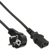 Netzkabel 3m, 1mm²,  Schwarz, Netzstecker 90° abgewinkelt auf Kaltgerätestecker C13
