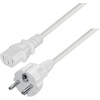 Kaltgerätekabel 0,75mm², Schutzkontaktstecker gerade auf C13 gerade, weiß, 1,5m rmLine 41579