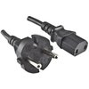 Stromkabel Europa 2m, 1mm²,  CEE 7/17 Konturenstecker und C17 gerade Schwarz Yung-Li CB-C-17