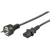 Netzkabel 2m, 1mm², Schutzkontaktstecker und C13 gerade Schwarz
