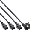 Kaltgerätekabel, 3-fach Y-Stromkabel,  Schtuzkontaktstecker auf 3x C13,  1,8m