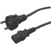 Stromkabel 1,5m, Netzstecker und C13 gerade, dunkelgrau