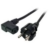Netzkabel 5m, 1mm², Schutzkontaktstecker gerade auf C13 rechts abgewinkelt, schwarz