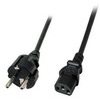Kaltgeräte Netzkabel, 3m, 1mm², Schutzkontaktstecker und C13 gerade