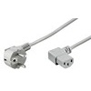 Kaltgerätekabel, Schutzkontakt Winkelstecker auf C13 rechts abgewinkelt, grau, 2m