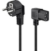 Netzkabel 5m, 1mm², Schwarz, Schutzkontakt Winkelstecker auf C13  rechts gewinkelt