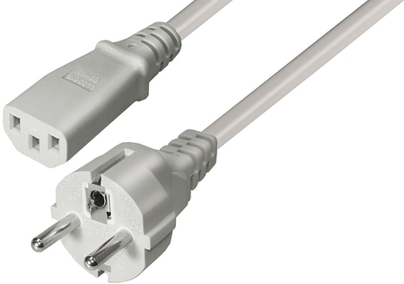 Stromkabel 2,5m, Schutzkontaktstecker und C13 gerade, dunkelgrau Maxtrack N 5-2,5 G