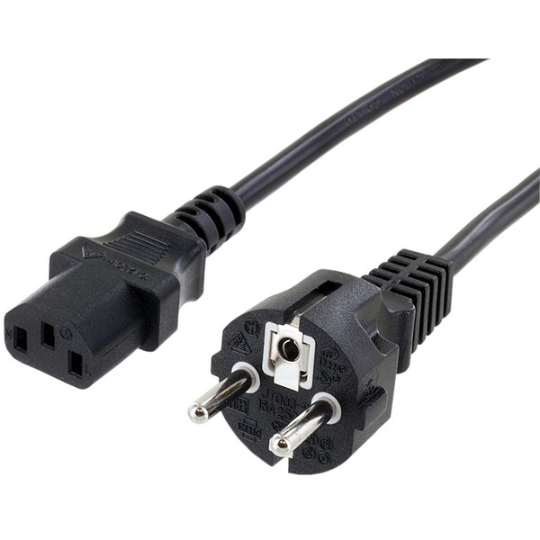 Kaltgerätenetzkabel Schutzkontakt Stecker gerade auf Kaltgeräte Buchse 2m schwarz 1qmm econ connect NKG2SW1