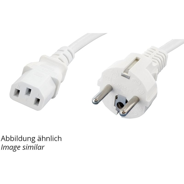 Kaltgerätenetzkabel Schutzkontakt Stecker gerade auf Kaltgeräte Buchse 1qmm weiß 2m econ connect NKG2WS1