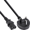 Kaltgerätekabel für England, Netzstecker auf C13, 10A Sicherung, 1qmm, 3m InLine 16653P