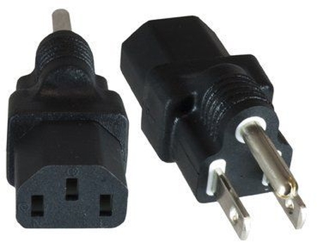 Strom-Adapter USA 3 PIN Buchse auf Kaltgerätekupplung C13 Yung-Li 12087