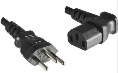 Netzkabel für die Schweiz mit C13 Winkelstecker 1m Yung-Li CB-N-S-90-1M