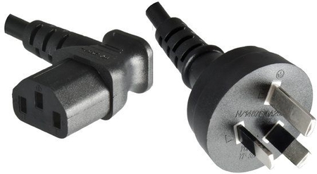 Netzkabel Australien, Netzstecker an C13 Winkelstecker, 0,75mm²,  1,8m Yung-Li CBNAUS90